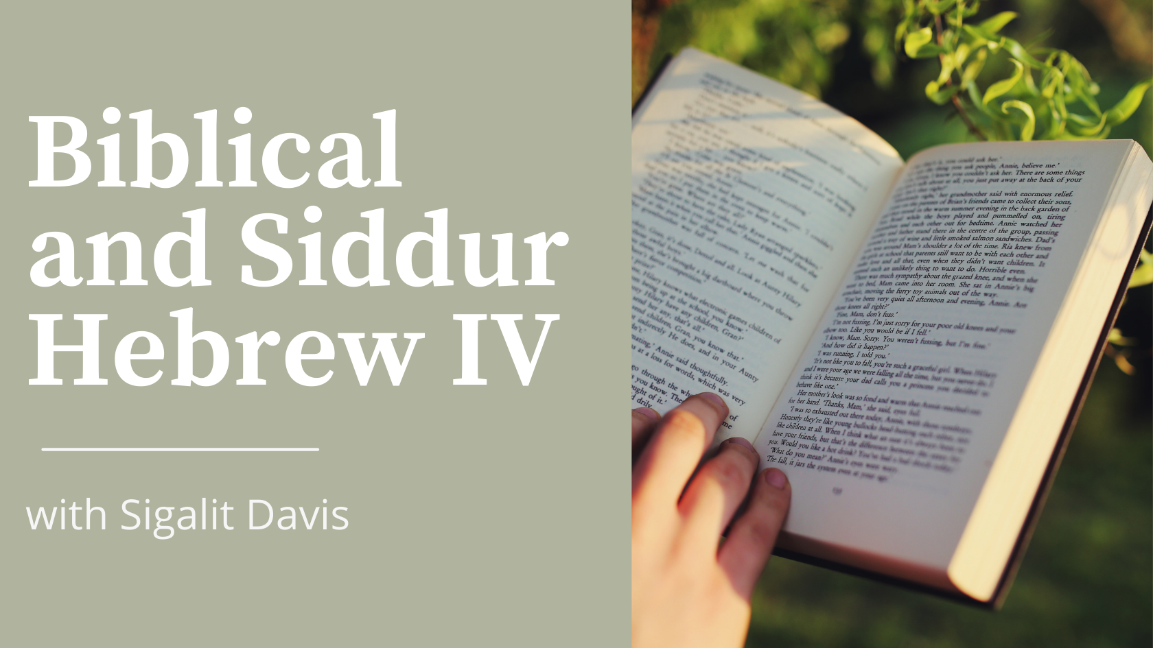 Biblical and Siddur Hebrew 4